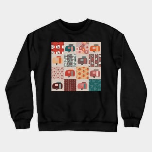 Colourful Patchwork of Vintage Caravans Crewneck Sweatshirt